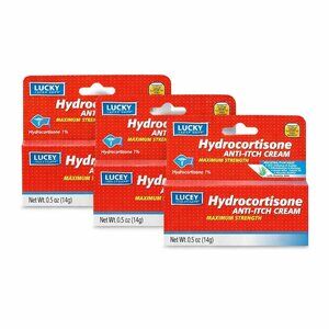 Lucky Hydrocortisone Anti-Itch Cream 1% Maximum Strength 0.5oz (3 Pack)